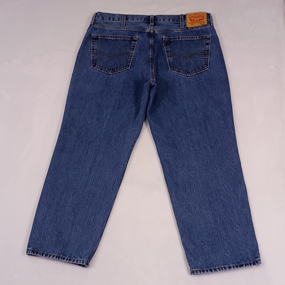 Levis 550 Relaxed Fit Tapered Leg Blue Denim Jeans Mens 38x29 Medium Wash - Picture 3 of 16